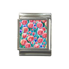 Brilliantly Hued Watercolor Flowers In A Botanical Italian Charm (13mm)