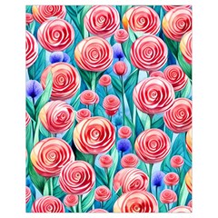 Brilliantly Hued Watercolor Flowers In A Botanical Drawstring Bag (Small)