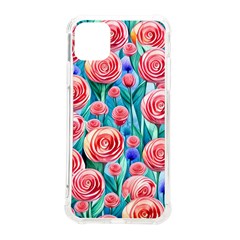 Brilliantly Hued Watercolor Flowers In A Botanical Iphone 11 Pro Max 6 5 Inch Tpu Uv Print Case by GardenOfOphir