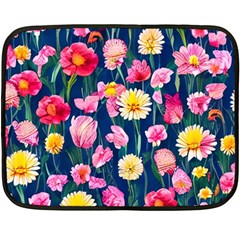 Botanical Flowers Pattern Fleece Blanket (mini) by GardenOfOphir