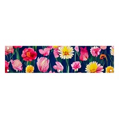 Botanical Flowers Pattern Banner And Sign 4  X 1  by GardenOfOphir