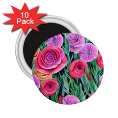 Boho Retropical Flowers 2 25  Magnets (10 Pack)  by GardenOfOphir