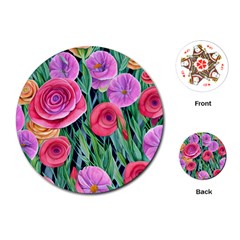 Boho Retropical Flowers Playing Cards Single Design (round) by GardenOfOphir