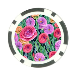 Boho Retropical Flowers Poker Chip Card Guard (10 Pack) by GardenOfOphir