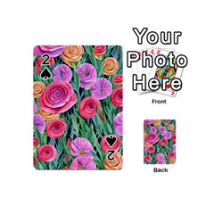 Boho Retropical Flowers Playing Cards 54 Designs (mini) by GardenOfOphir