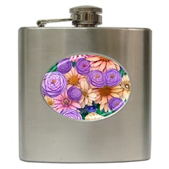 Exotic Tropical Botanical Flowers Pattern Hip Flask (6 Oz) by GardenOfOphir