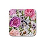 Summertime Blooms Rubber Coaster (Square) Front