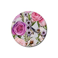 Summertime Blooms Rubber Round Coaster (4 Pack) by GardenOfOphir