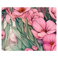 Nature-inspired Flowers Premium Plush Fleece Blanket (medium)