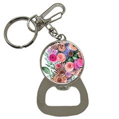 Boho Botanical Flowers Bottle Opener Key Chain by GardenOfOphir