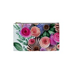 Boho Botanical Flowers Cosmetic Bag (Small)