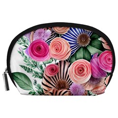 Boho Botanical Flowers Accessory Pouch (large)