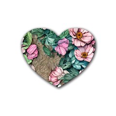 Cottagecore Aesthetics Rubber Heart Coaster (4 Pack) by GardenOfOphir
