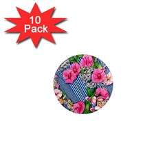 Vintage Botanical Flowers 1  Mini Magnet (10 Pack)  by GardenOfOphir