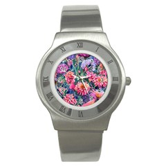 Retro Floral Stainless Steel Watch by GardenOfOphir