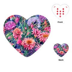 Retro Floral Playing Cards Single Design (heart) by GardenOfOphir