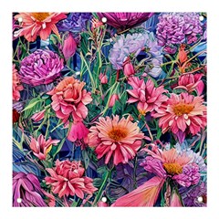 Retro Floral Banner And Sign 3  X 3  by GardenOfOphir