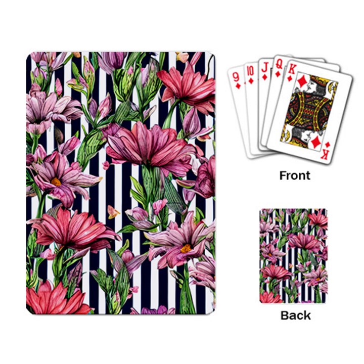 Tropical Botanical Flowers In Watercolor Playing Cards Single Design (Rectangle)