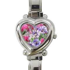 The Perfect Pattern For Your Cottagecore Aesthetics Heart Italian Charm Watch by GardenOfOphir