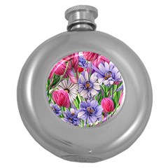 The Perfect Pattern For Your Cottagecore Aesthetics Round Hip Flask (5 Oz) by GardenOfOphir