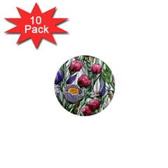 Watercolor Tropical Flowers 1  Mini Magnet (10 Pack)  by GardenOfOphir