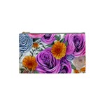 Country-chic Watercolor Flowers Cosmetic Bag (Small) Front