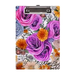 Country-chic Watercolor Flowers A5 Acrylic Clipboard