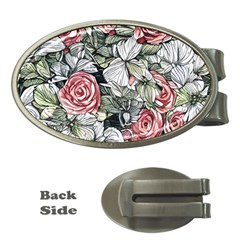 Retro Topical Botanical Flowers Money Clips (oval)  by GardenOfOphir