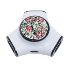 Retro Topical Botanical Flowers 3-port Usb Hub by GardenOfOphir