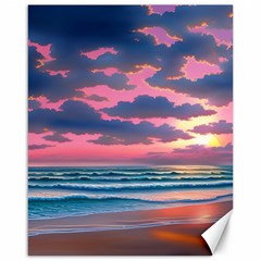 Sunset Over The Beach Canvas 16  X 20  by GardenOfOphir