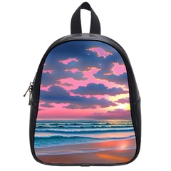 Sunset Over The Beach School Bag (small) by GardenOfOphir