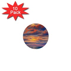 Serene Sunset Over Beach 1  Mini Buttons (10 Pack)  by GardenOfOphir