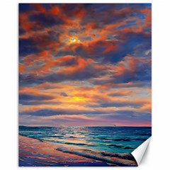Serene Sunset Over Beach Canvas 11  X 14  by GardenOfOphir