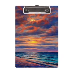 Serene Sunset Over Beach A5 Acrylic Clipboard