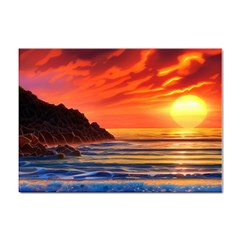 Reflecting Sunset Over Beach Sticker A4 (100 Pack) by GardenOfOphir