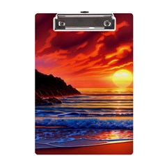 Reflecting Sunset Over Beach A5 Acrylic Clipboard