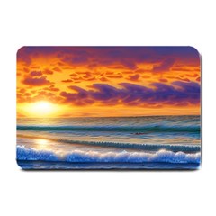 Summer Sunset Over The Ocean Small Doormat by GardenOfOphir