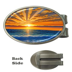 Sunset Scenic View Photography Money Clips (oval)  by GardenOfOphir