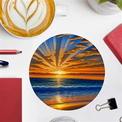 Sunset Scenic View Photography Uv Print Round Tile Coaster by GardenOfOphir