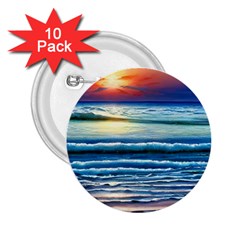 Sunset Beach Waves 2 25  Buttons (10 Pack)  by GardenOfOphir
