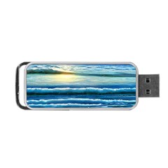 Sunset Beach Waves Portable Usb Flash (two Sides) by GardenOfOphir