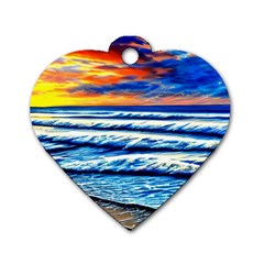 Sandy Beach Dreams Dog Tag Heart (Two Sides)