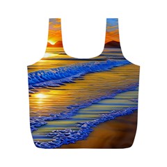 Waves Of Gold Full Print Recycle Bag (m) by GardenOfOphir