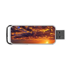 Orange Sunburst Portable Usb Flash (one Side) by GardenOfOphir