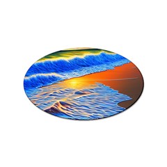 Summer Sunset At The Beach Sticker Oval (10 Pack) by GardenOfOphir