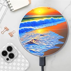 Summer Sunset At The Beach Wireless Fast Charger(white) by GardenOfOphir