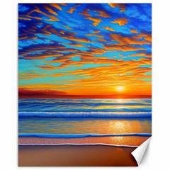 Golden Sunsets Over The Ocean Canvas 16  X 20  by GardenOfOphir