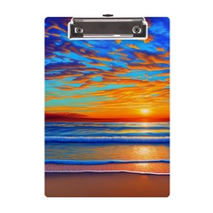 Golden Sunsets Over The Ocean A5 Acrylic Clipboard