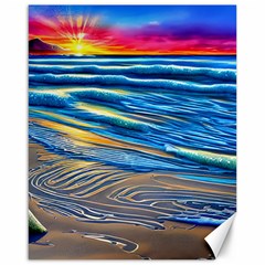 Waves Crashing On The Shore Canvas 16  X 20  by GardenOfOphir