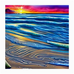 Waves Crashing On The Shore Medium Glasses Cloth (2 Sides) by GardenOfOphir